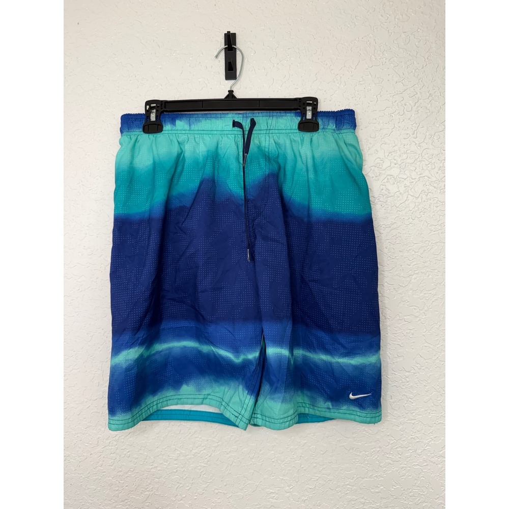 Nike Mens Blue Teal Gradient Mesh Lined Shorts Large